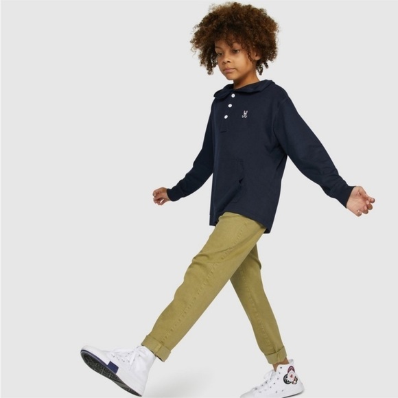 Psycho Bunny Navy Long Sleeve Button Packet Hoodie - Picture 3 of 14